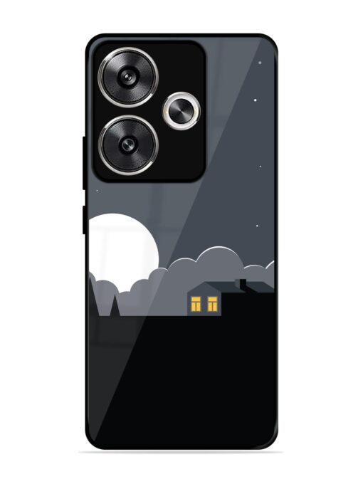 Full Moon Vector Art Glossy Metal Phone Cover for Poco F6 (5G)