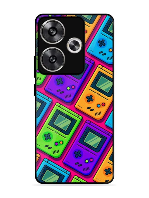 Game Seamless Pattern Glossy Metal Phone Cover for Poco F6 (5G)