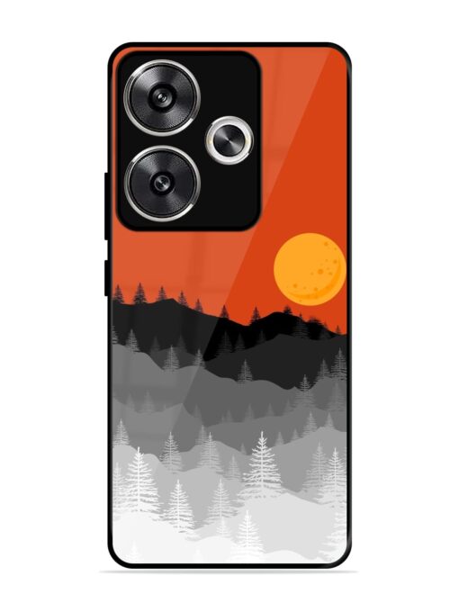 Mountain Lofi Sun Glossy Metal Phone Cover for Poco F6 (5G)