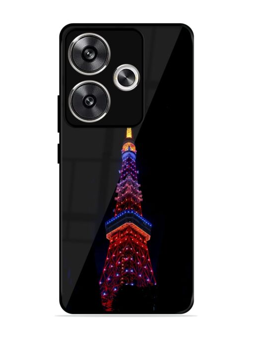 Eiffel Tower Night View Glossy Metal Phone Cover for Poco F6 (5G)