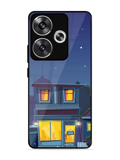 Vector Night House Glossy Metal Phone Cover for Poco F6 (5G)