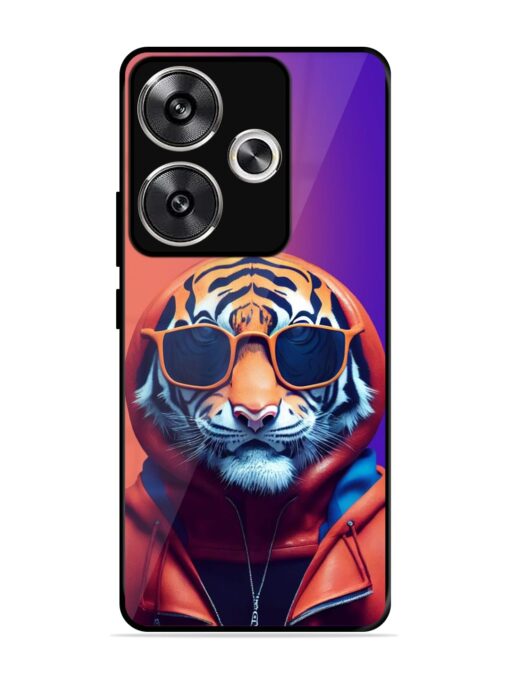 Tiger Animation Glossy Metal Phone Cover for Poco F6 (5G)