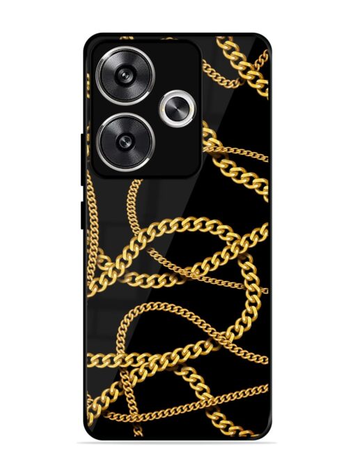 Decorative Golde Chain Glossy Metal Phone Cover for Poco F6 (5G)