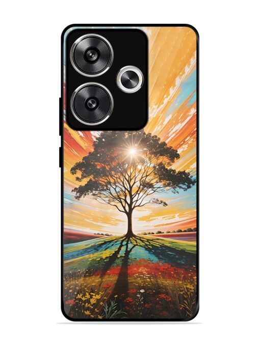 Abstract Tree Colorful Art Glossy Metal Phone Cover for Poco F6 (5G)