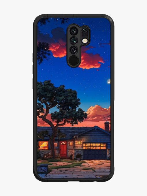 Serene Suburban Twilight Glossy Metal Phone Cover for Poco M2 Zapvi