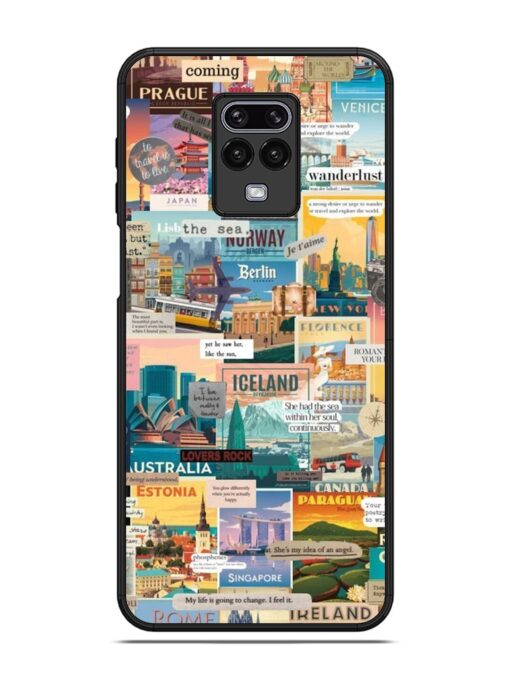 Travel Inspiration Collage Glossy Metal Phone Cover for Poco M2 Pro