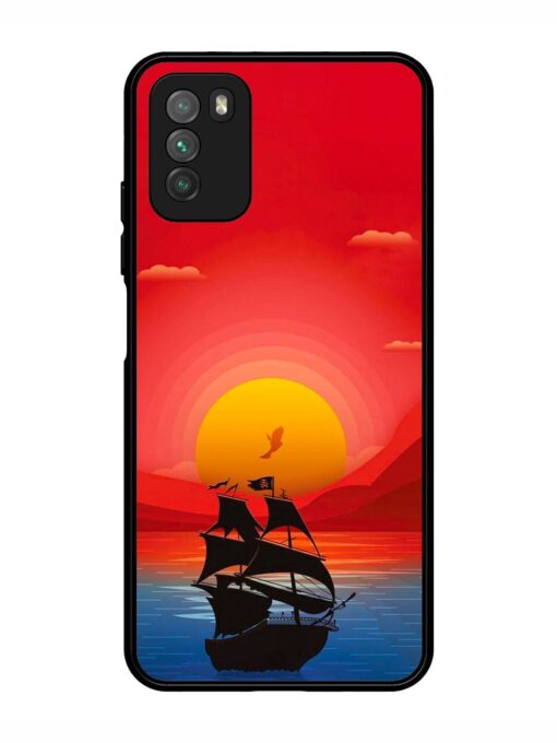 Sunset Sail Glossy Metal Phone Cover for Poco M3 Zapvi