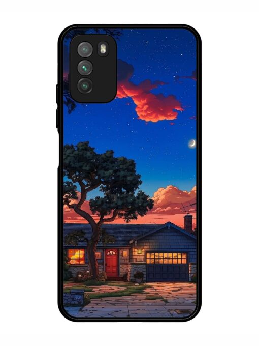 Serene Suburban Twilight Glossy Metal Phone Cover for Poco M3 Zapvi