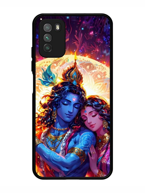 Radha Krishna Art Glossy Metal Phone Cover for Poco M3 Zapvi