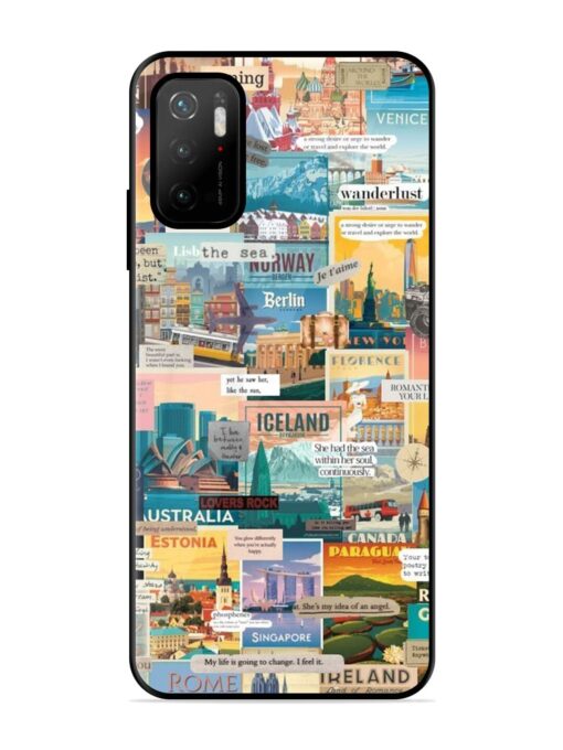 Travel Inspiration Collage Glossy Metal Phone Cover for Poco M3 Pro (5G) Zapvi