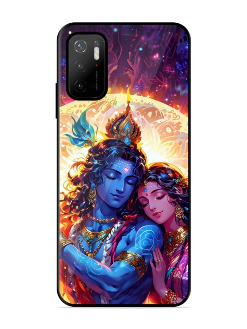 Radha Krishna Art Glossy Metal Phone Cover for Poco M3 Pro (5G) Zapvi