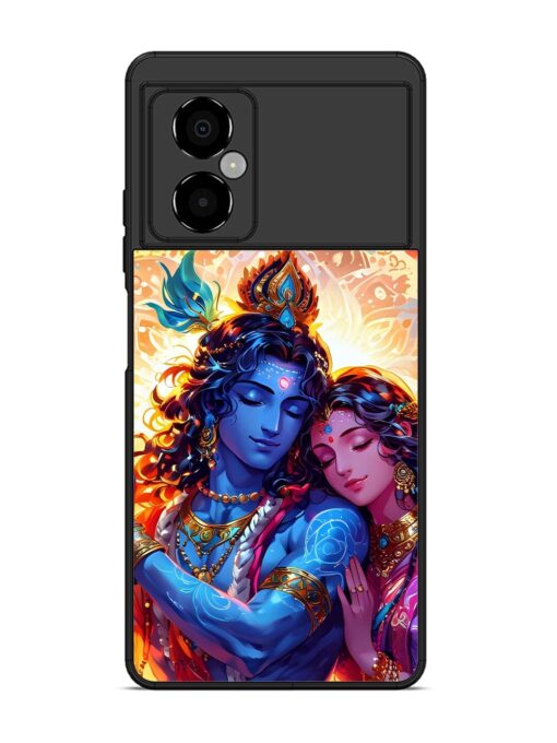 Radha Krishna Art Glossy Metal Phone Cover for Poco M4 (5G) Zapvi