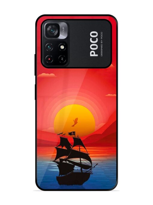 Sunset Sail Glossy Metal Phone Cover for Poco M4 Pro (5G) Zapvi