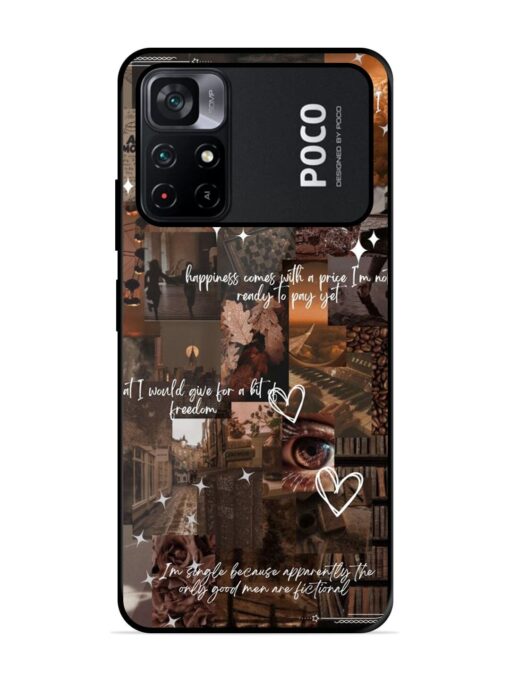 Melancholy Aesthetic Glossy Metal Phone Cover for Poco M4 Pro (5G)