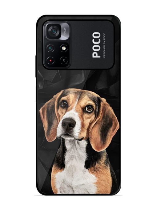 Beagle Portrait Glossy Metal Phone Cover for Poco M4 Pro (5G) Zapvi