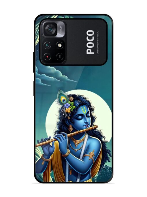 Krishna's Divine Flute Glossy Metal Phone Cover for Poco M4 Pro (5G)