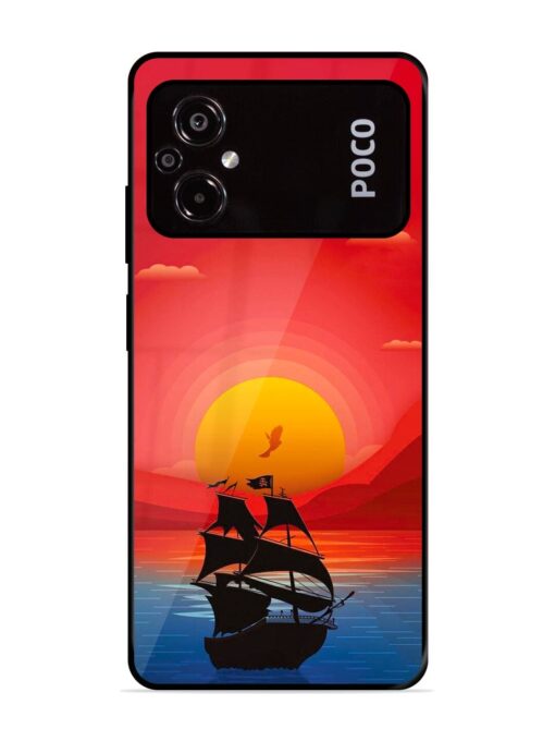 Sunset Sail Glossy Metal Phone Cover for Poco M5 Zapvi