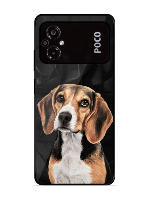 Beagle Portrait Glossy Metal Phone Cover for Poco M5 Zapvi