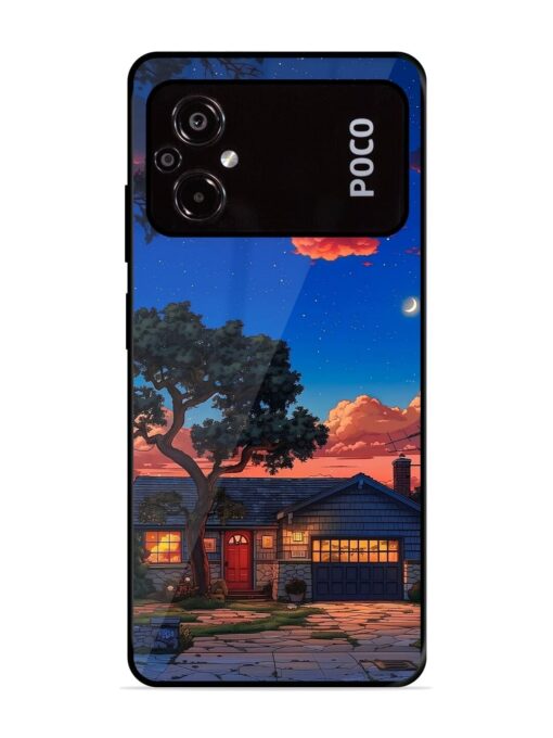 Serene Suburban Twilight Glossy Metal Phone Cover for Poco M5 Zapvi