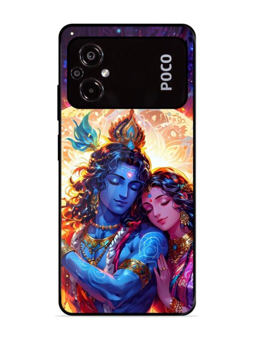 Radha Krishna Art Glossy Metal Phone Cover for Poco M5