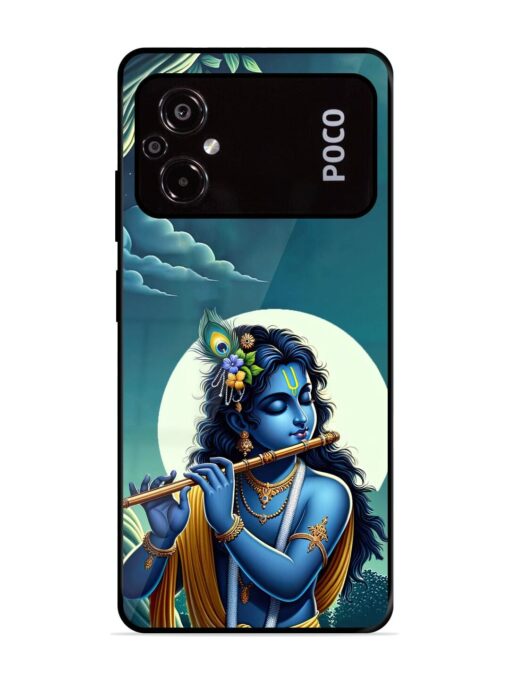 Krishna's Divine Flute Glossy Metal Phone Cover for Poco M5 Zapvi