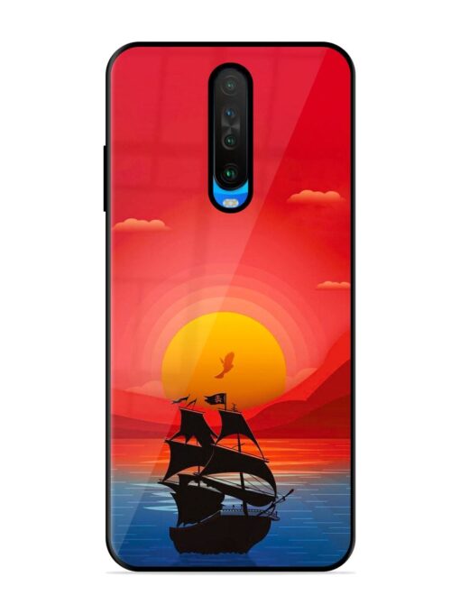 Sunset Sail Glossy Metal Phone Cover for Poco X2 Zapvi