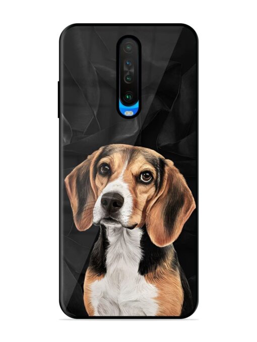 Beagle Portrait Glossy Metal Phone Cover for Poco X2 Zapvi