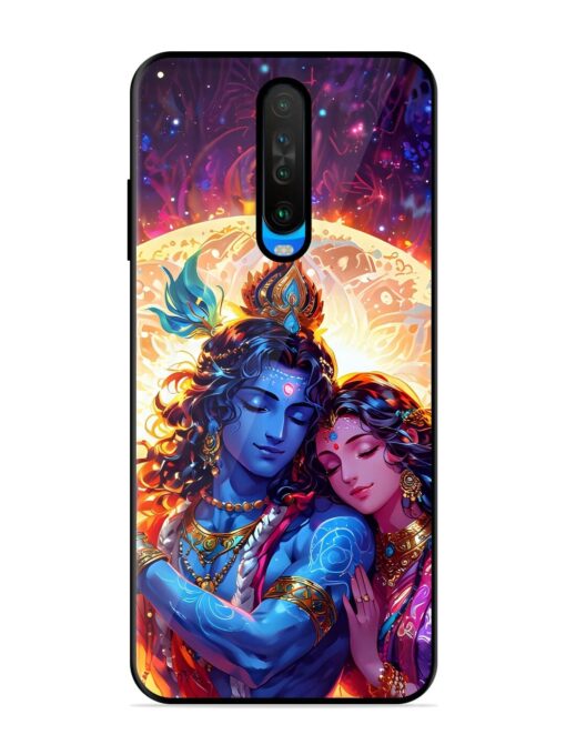 Radha Krishna Art Glossy Metal Phone Cover for Poco X2 Zapvi