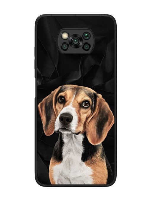 Beagle Portrait Glossy Metal Phone Cover for Poco X3 Zapvi