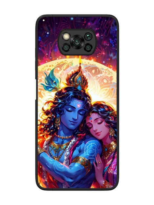 Radha Krishna Art Glossy Metal Phone Cover for Poco X3 Zapvi