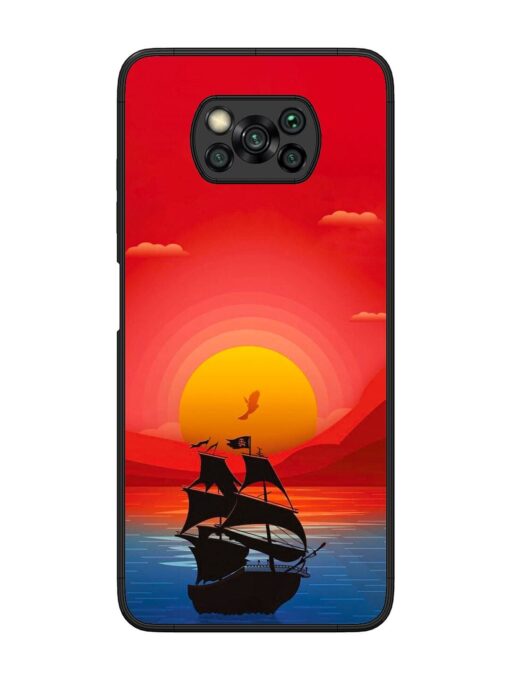 Sunset Sail Glossy Metal Phone Cover for Poco X3 Pro Zapvi