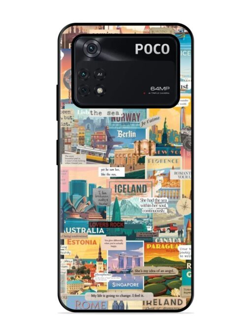 Travel Inspiration Collage Glossy Metal Phone Cover for Poco X4 Pro (5G) Zapvi