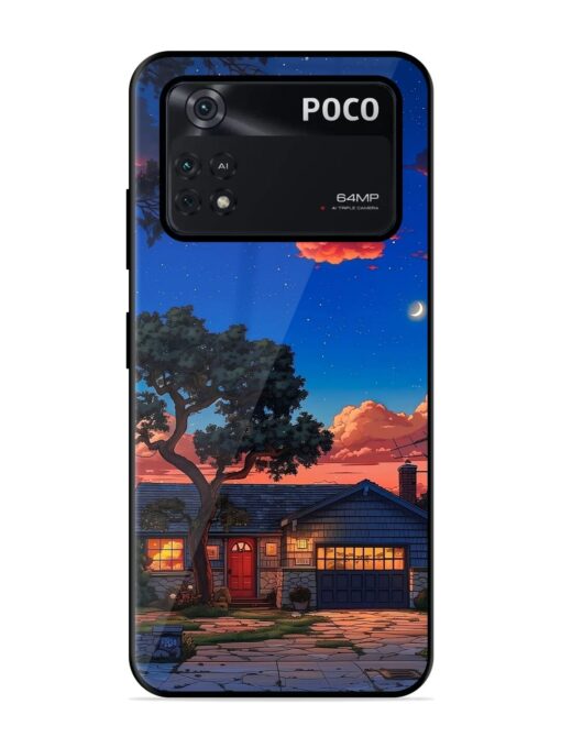 Serene Suburban Twilight Glossy Metal Phone Cover for Poco X4 Pro (5G) Zapvi