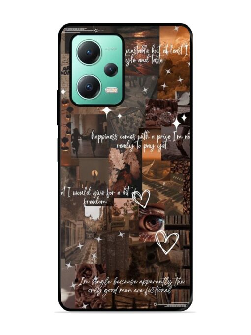 Melancholy Aesthetic Glossy Metal Phone Cover for Poco X5 (5G) Zapvi