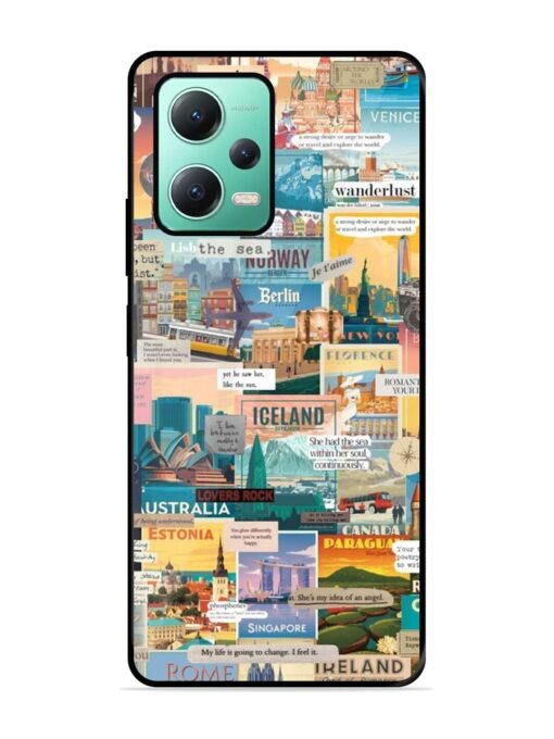 Travel Inspiration Collage Glossy Metal Phone Cover for Poco X5 (5G) Zapvi