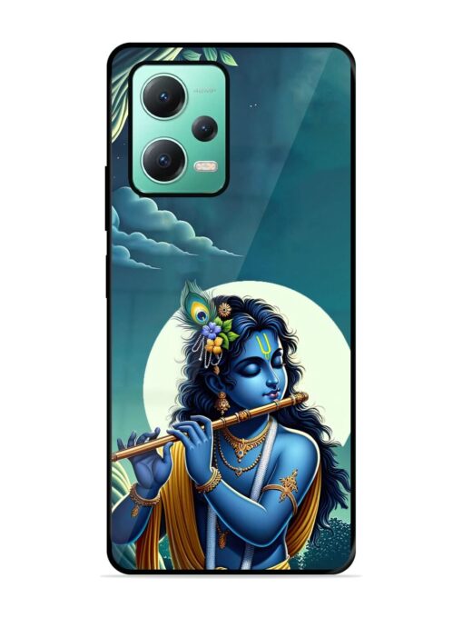 Krishna's Divine Flute Glossy Metal Phone Cover for Poco X5 (5G) Zapvi