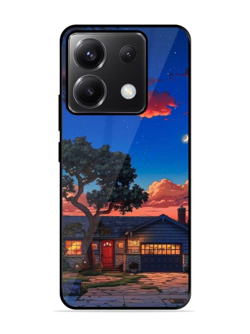 Serene Suburban Twilight Glossy Metal Phone Cover for Poco X6 (5G) Zapvi