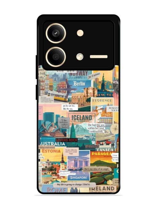 Travel Inspiration Collage Glossy Metal Phone Cover for Poco X6 Neo (5G)