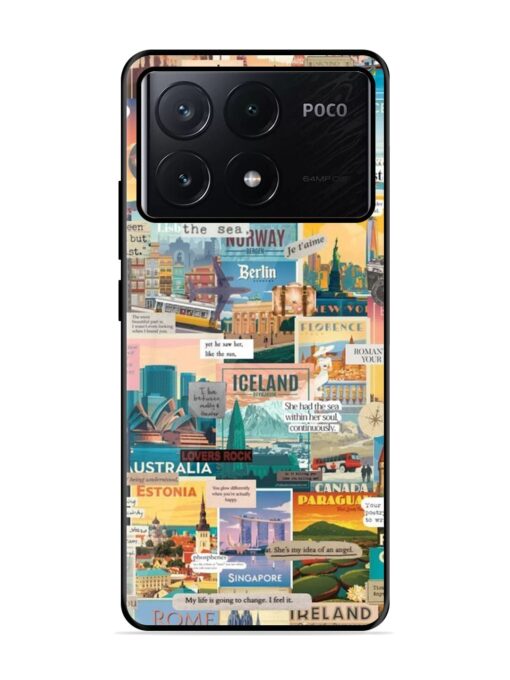 Travel Inspiration Collage Glossy Metal Phone Cover for Poco X6 Pro (5G) Zapvi