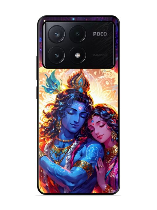 Radha Krishna Art Glossy Metal Phone Cover for Poco X6 Pro (5G) Zapvi