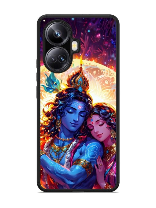 Radha Krishna Art Glossy Metal Phone Cover for Realme 10 Pro Plus (5G)