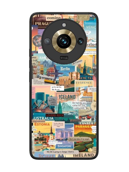 Travel Inspiration Collage Glossy Metal Phone Cover for Realme 11 Pro Plus (5G)