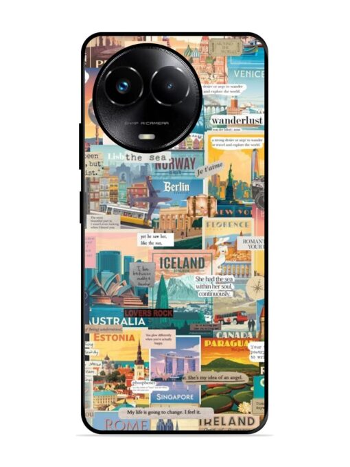 Travel Inspiration Collage Glossy Metal Phone Cover for Realme 11X (5G) Zapvi