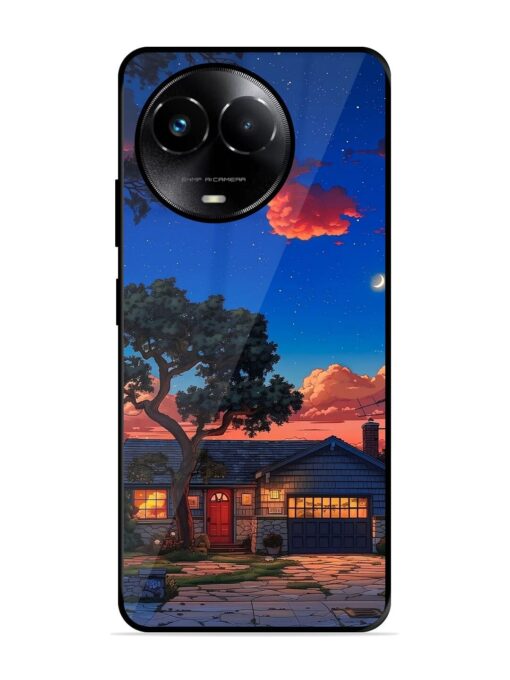 Serene Suburban Twilight Glossy Metal Phone Cover for Realme 11X (5G)