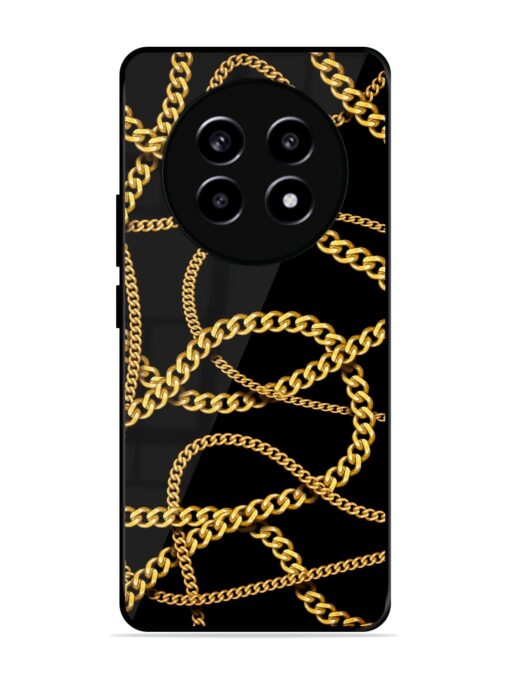 Decorative Golde Chain Glossy Metal Phone Cover for Realme 13 (5G)