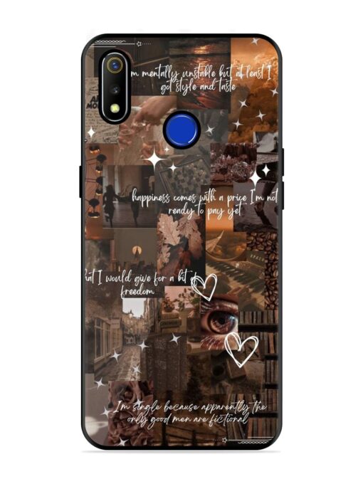 Melancholy Aesthetic Glossy Metal Phone Cover for Realme 3