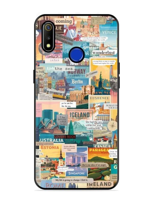 Travel Inspiration Collage Glossy Metal Phone Cover for Realme 3