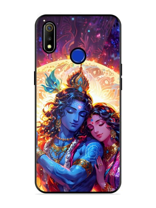 Radha Krishna Art Glossy Metal Phone Cover for Realme 3