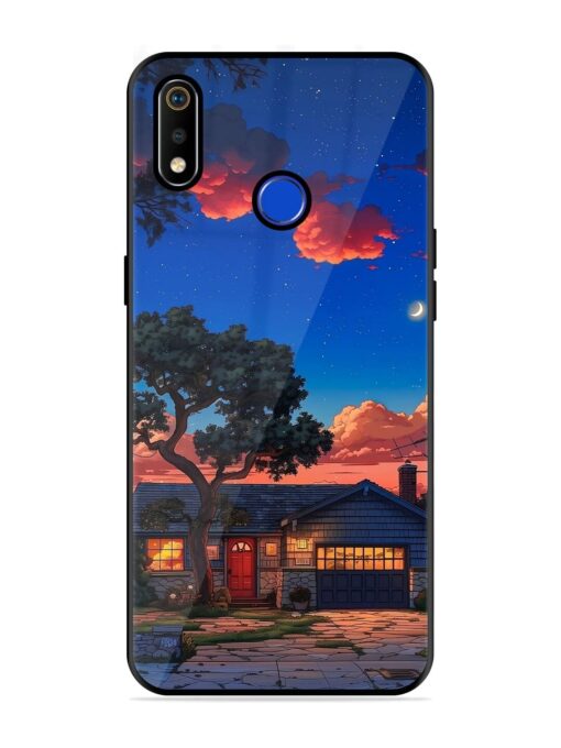 Serene Suburban Twilight Glossy Metal Phone Cover for Realme 3I Zapvi