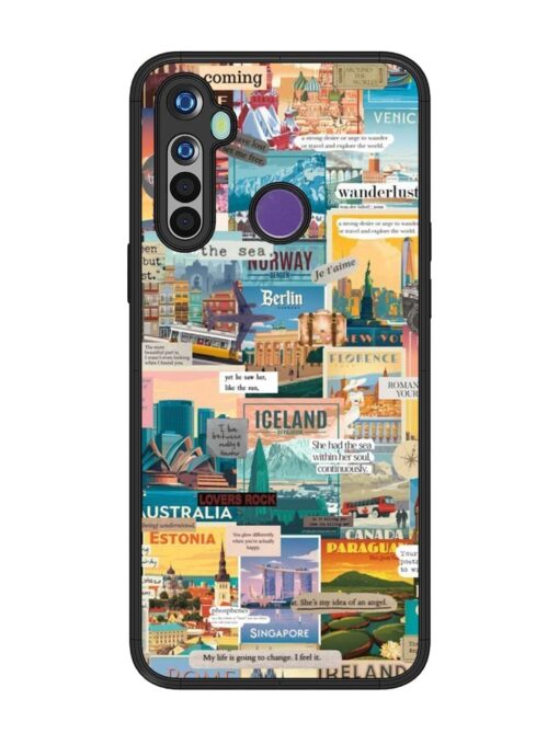 Travel Inspiration Collage Glossy Metal Phone Cover for Realme 5I